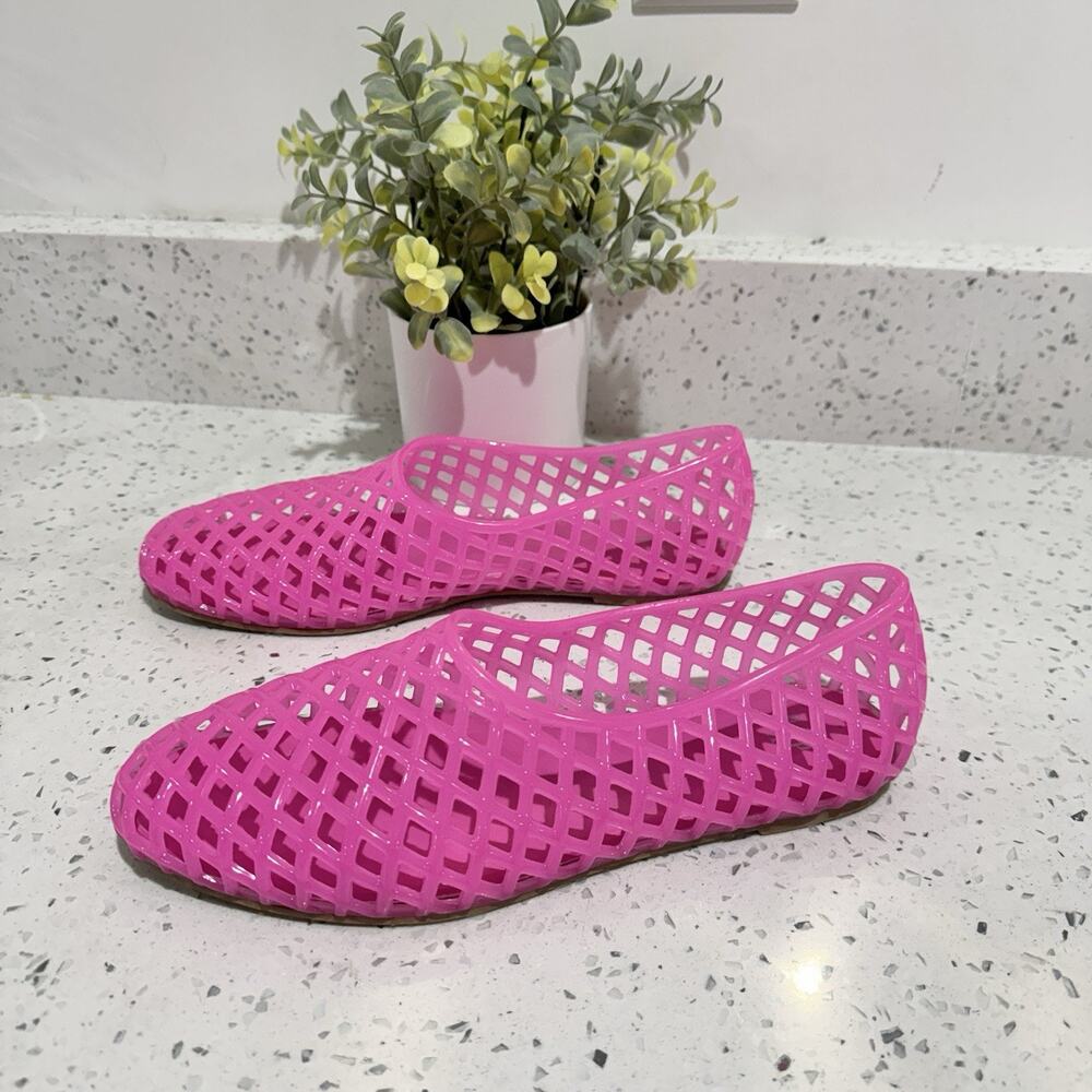 Gap Pink Jelly Flats Size 7 coquette summer trending